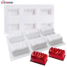 SHENHONG 6 Hole Love Silicone Cake Mold For Baking Mousse Chocolate Sponge Moulds Pans Valentine's Day Decorating Mould 2024 - buy cheap