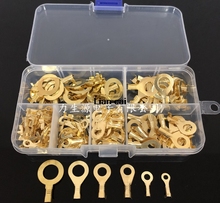 150PCS Ring Lugs Ring Eyes Copper Crimp Cable Connector Non-insulated M3/M4/M5/M6/M8/M10 Assortment Kit with Plastic Box 2024 - buy cheap