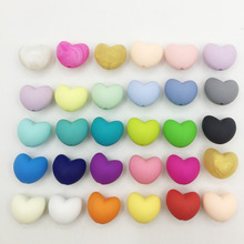 100 pcs/lot Hot Heart Shape Loose Silicone Beads For Teething Necklace Silicone Loose Beads For Baby Teether BPA Safe DIY Bead 2024 - buy cheap