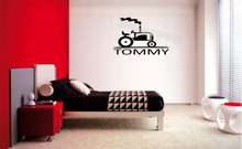 tractor Custom Name Vinyl Wall Stickers Personalized Boy Name lettering decal home decor Kids Room Wallpaper Design Mural EA887 2024 - buy cheap