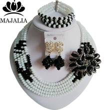 Fashion african jewelry set white nigerian wedding african beads jewelry set Crystal Free shipping Majalia-390 2024 - buy cheap