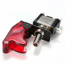Carro vermelho 12 V 20A Capa LED SPST Rocker Toggle Switch Controle On Off