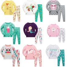 Новинка 2020, одежда для сна для девочек, семейная Рождественская Пижама для девочек, детские пижамные комплекты с мультяшным рисунком, детская одежда для сна, Детская Пижама 2024 - купить недорого