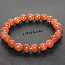 Wholesale 5pcs/lot 8mm Gold Sand Stone Beaded Bracelet Natural Goldstone Bracelet For Gift 2024 - buy cheap