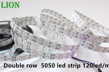 1/2/3/4/5m 5050 Double row LED Strip RGB ,White ,Warm white Waterproof IP20/67 5050 SMD 120leds/m 600LED/5m ,Free shipping 2024 - buy cheap