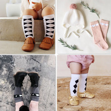 Kids Knee High Socks Cotton Baby White Socks Leg Warmer Children NewBorn meias Cute Girls Boys Plaid Bow Foot Wear Long 0-6Y 2024 - buy cheap