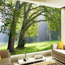 Papel de parede personalizado beibehang para sala de estar quarto paisagens naturais frescas madeira árvores floresta beleza fundo parede 2024 - compre barato