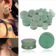 Hot Sale Punk Ear Plugs Tunnels Flesh Fashion Green Natural stone Piercing Ear Plug Expanders Rings Women Men Body Jewelry 2024 - buy cheap