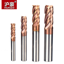 HUHAO 1pc HRC55 Tungsten Steel Spiral Milling Cutter Alloy Coating Router Bits CNC Tool 4 Flutes Lengthened End Mill For Metal 2024 - buy cheap