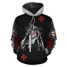 3D Printed Knight Templar Hoodies Men Pullover Hooded  Jacket Sweatshirt High Quality O-neck Streetwear Hoodie Coat 2024 - buy cheap