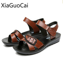 Big Size Fashion Summer Women Sandals Buckle Strap Flat Round Toe Pu Leather Female Flat Sandals for Summer Beach Sandals 2024 - buy cheap