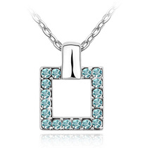 AAAA+ rhinestones Crystal color square pendant Necklace fashion Jewelry dropshipping party New Arrival brand charm women 2024 - buy cheap