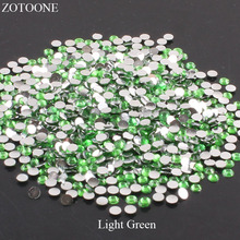 ZOTOONE FlatBack Resin Light Green Glue On Rhinestones Strass Applique Nail Art Non HotFix Crystal Stones for Clothes Decoration 2024 - buy cheap