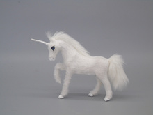 artifical animal 15x11cm white unicorn hard model polyethylene&furs handicraft Figurines&Miniatures decoration toy gift a2929 2024 - buy cheap