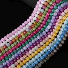 38PCs Mixed color 10mm Crackle Crystal crack round loose beads Broken Crack Bracelet DIY Jewelry Making necklace 2024 - buy cheap