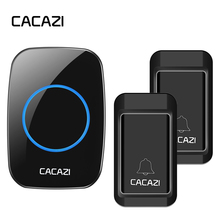 Автономный беспроводной водонепроницаемый дверной звонок CACAZI, без аккумулятора, домашний беспроводной дверной звонок с европейской вилкой, 38 звонков, 4 ресивера громкости 2024 - купить недорого