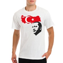 Recep-camiseta casual de verão com gola redonda tayyip, presidente da turquia com bandeira da china 2024 - compre barato