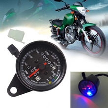 Velocímetro para motocicleta, velocímetro de CC de 12V, Medidor de velocidad Dual de Motor, odómetro de 160 km/h, con indicador LED, instrumento para Scooter 2024 - compra barato