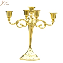Imuwen candelabros com 5 braços de metal, 4 cores, castiçal de mesa, decoração de casamento, decoração de casa 2024 - compre barato