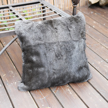 CX-D-05D New Real Genuine Rabbit Fur Pillowcase Decor Seat Cushion 2024 - buy cheap