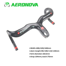 AERONOVA Bicycle Carbon Handlebar Road Bike 3K Integrated With Stem Handle Bar 28.6mm Carbon Road Handlebars 400/420/440mm 2024 - buy cheap