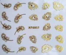 XF6057 3D Design Gold Silver Fashion Style Water Transfer Stickers DIY Nail Art Decorations Nail Sticker Nail Decal 2024 - buy cheap