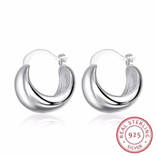 Lekani-pendientes de aro de luna creciente Lisa para mujer, de Plata de Ley 925, joyería fina Vintage europea al por mayor 2024 - compra barato