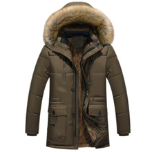 Меховые пальто мужские зимние толстые длинные куртки мужские плюс бархатные пальто с капюшоном casaco masculino inverno мужские уличные теплые парки 4XL 2024 - купить недорого