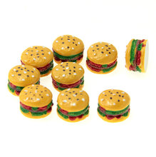 10pcs/lot new arrival kawaii Hamburger Resin Flat back Cabochon Scrapbook Embellishment DIY Phone Decoration 15mm 2024 - buy cheap