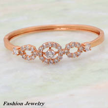 Trendy Brand designer Bracelets & bangles rose gold white Cubic Zirconia fashion jewelry B243 2024 - buy cheap