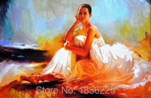 Handmade oil painting wallpaper decor wall art  chinese woman portrait oil painting bathroom ideas photos wall decoration 2024 - buy cheap