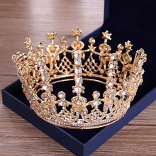 Diadema elegante de cristal, círculo completo, strass, redondo, noiva, acessório de joia para cabelo, tiara de casamento 2024 - compre barato