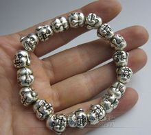 Buddha head Miao silver bracelet, jewelry for men and women, hand beads, Maitreya Buddha's hand strings to keep safe 2024 - buy cheap