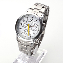 Relógio de pulso aço inoxidável masculino e feminino, relógio de quartzo prateado casual unissex 2021 2024 - compre barato