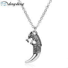 dongsheng Fashion Jewelry Wolf Head Pendant Vintage Wolf Tooth Dragon Pendant Necklace Lycan Werewolf Warrior Choker Necklace-30 2024 - buy cheap