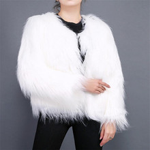 12 color 3XL women's faux fur jacket coats autumn winter fashion warm casual round neck dark buckle imitation fur jacket coats 2024 - buy cheap