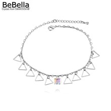 BeBella-tobillera con dijes de cristal cúbico y triángulo, pulsera de tobillo hecha con Elementos Swarovski, joyería de moda para regalo para mujer 2024 - compra barato