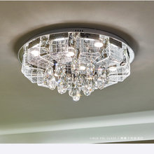 Хрустальная потолочная лампа, простой современный светильник для гостиной, спальни, роскошная атмосфера, круглые светодиодные комнатные хрустальные лампы, светодиодный осветительный прибор 2024 - купить недорого