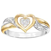 Diamante de imitación brillante para mujer, anillo de amor con corazón, anillo de compromiso para boda, joyería caliente 2024 - compra barato
