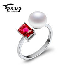 FENASY pearl jewelry Natural pearl rings Black Pearl wedding rings,adjustable freshwater Rings for Women Gift, jewelry box 2024 - buy cheap
