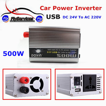 Universal Car Battery Charger 500 Watt Car Power Inverter 500W DC 24V to AC 220V Auto Battery With USB Port 2024 - buy cheap