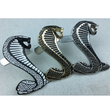 Pegatina de Metal Cobra 3D para decoración de carrocería de coche, pegatinas de serpiente, insignia de reacondicionamiento de logotipo, emblema plateado/dorado/blanco, novedad 2024 - compra barato