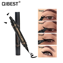 QIBEST 1 Pc Double-Headed Liquid Eyeliner Pen Triangle Seal Eyeliner 2-in-1 Waterproof Eyes Makeup Eyeliner Eye Pencil TSLM2 2024 - buy cheap