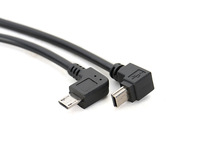 Mini USB tipo B macho a Micro B macho, convertidor de 5 pines, adaptador OTG, Cable de carga de datos de 25CM, 90 grados 2024 - compra barato