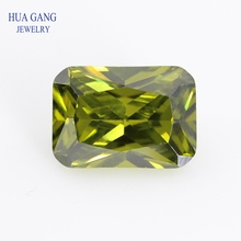 5a peridot octangle forma corte cz pedra pedras sintéticas zircônia cúbica para jóias tamanho 3x4 18 18x25mm frete grátis 2024 - compre barato