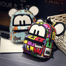 Disney-mochila de Mickey Mouse para mujer, morral femenino con personalidad de Color, para primavera y verano 2024 - compra barato