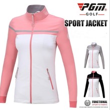 PGM de golfe outono e inverno sportswear senhoras esportes blusão jacket luva longa das mulheres tops roupas de golfe respirável 2024 - compre barato