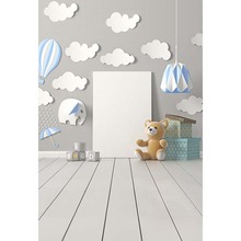Pano de parede de brinquedo para fotografia, fundo de piso de madeira, urso para estúdio fotográfico, fundo para bebê 2024 - compre barato