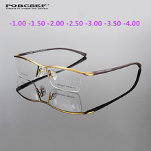Half frames titanium glasses frame men Myopia Eyewear Finished  Women prescription Myopia Eyeglasses Frame TR90 2024 - buy cheap