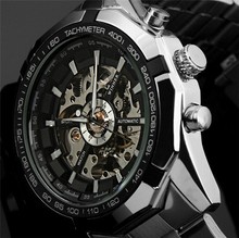 WINNER automatic Watches Branded Mens Classic Stainless Steel Self Wind Skeleton Mechanical Watch Fashion Cross Wristwatch 2024 - buy cheap